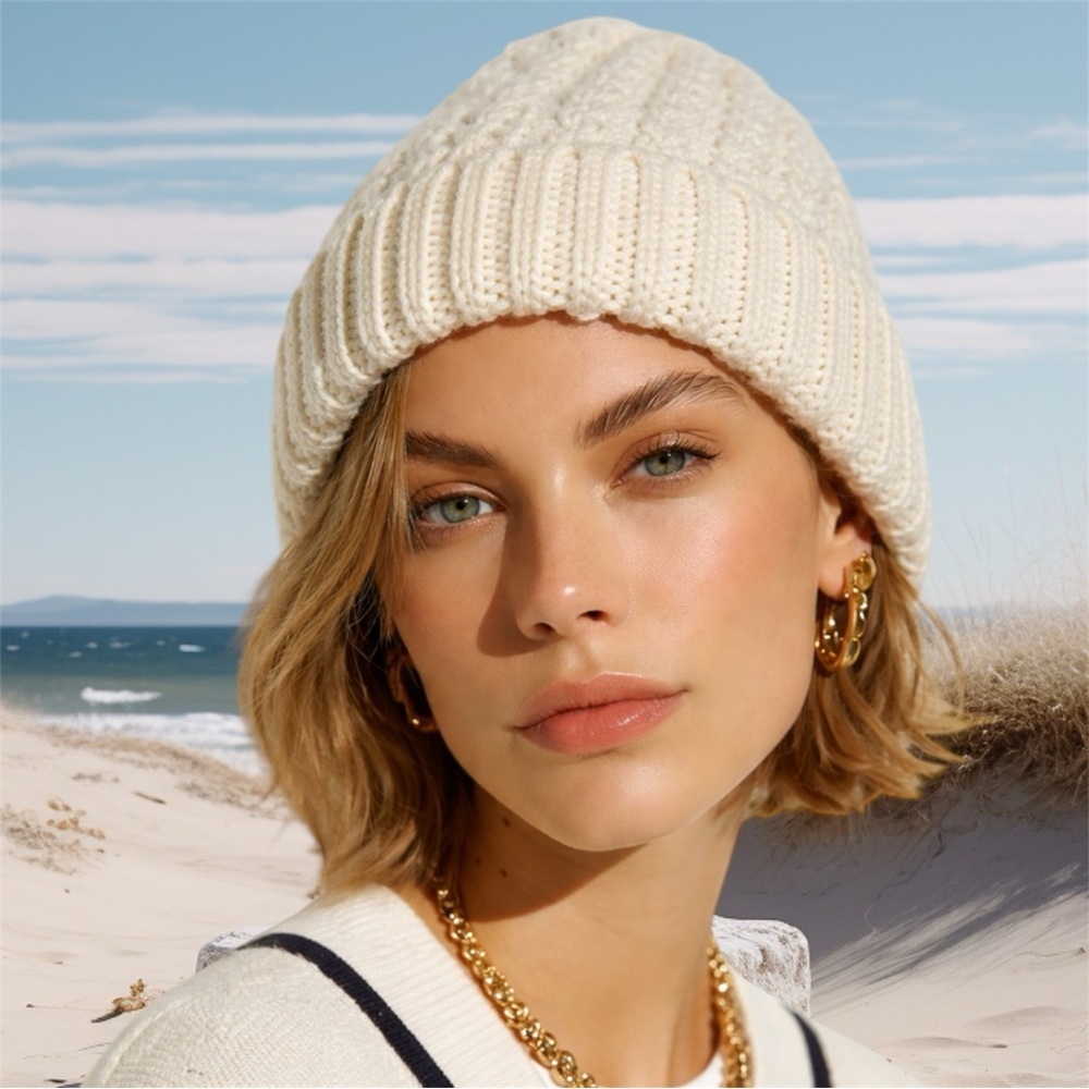 2 for $30 | Handmade Ivory Knit Beanie